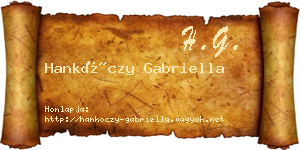 Hankóczy Gabriella névjegykártya